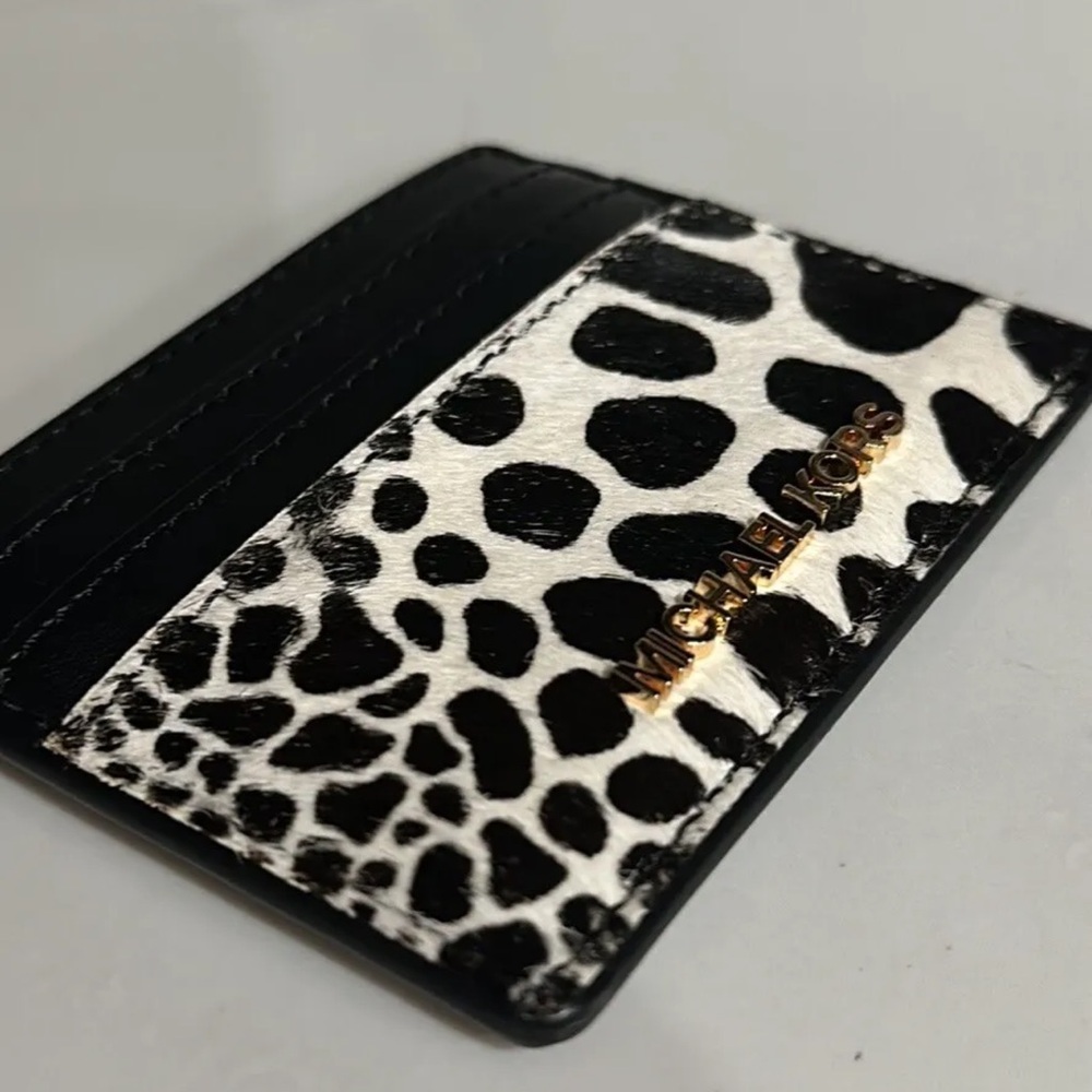 Michael Kors Jet Set Travel Calf Hair Leather Card Holder - Picture 3 of 3